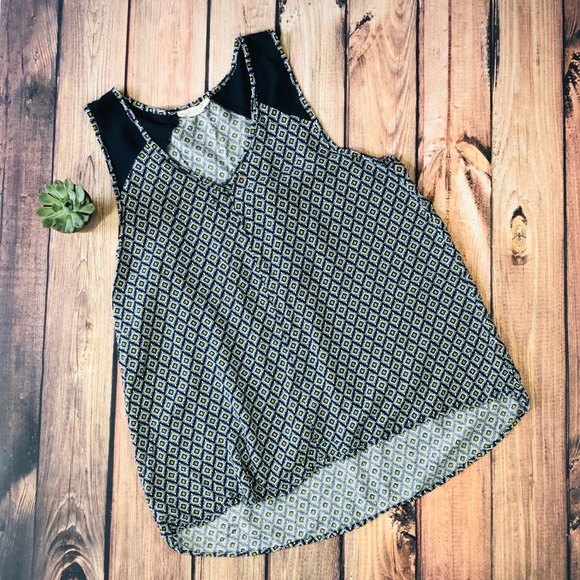 Anthropologie Tops - Anthropologie Elodie Rayon tank shirt Blue pattern